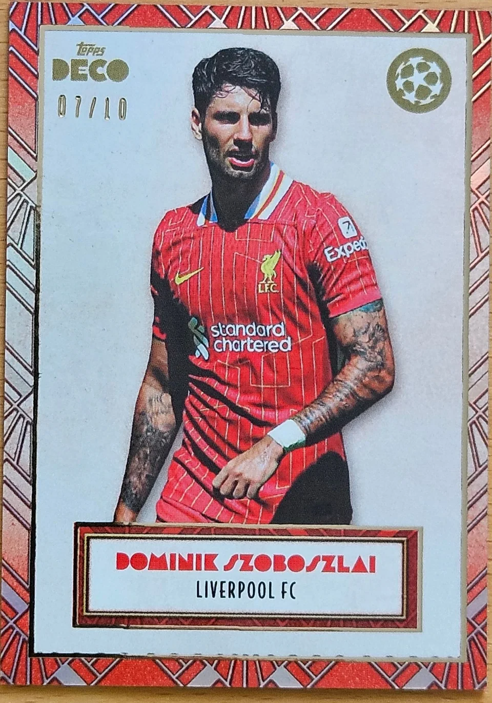Front of Dominik Szoboszlai's 2024 Topps Deco UEFA Champions League card