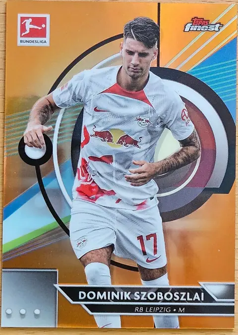 Front of Dominik Szoboszlai's 2022–23 Topps Finest Bundesliga card