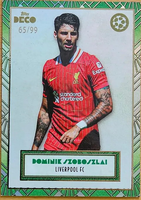 Front of Dominik Szoboszlai's 2024 Topps Deco UEFA Champions League card