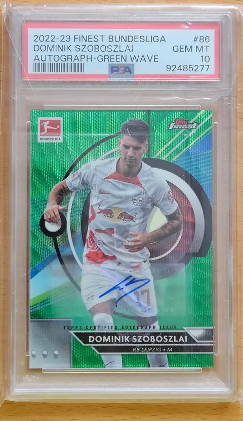 Front of Dominik Szoboszlai's 2022–23 Topps Finest Bundesliga card